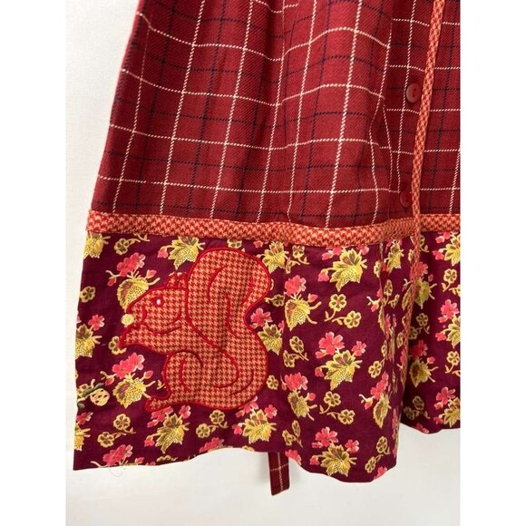 NWT Cornelloki Girls 7/8 Sleeveless Red Plaid & Floral Dress With Buttons - Picture 12 of 14